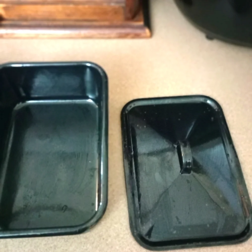 Vintage Black Enamel Set